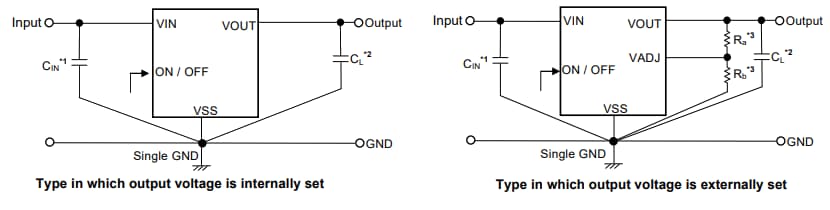 Application Circuit Diagram - ABLIC S-19222xA Automotive Voltage Regulators